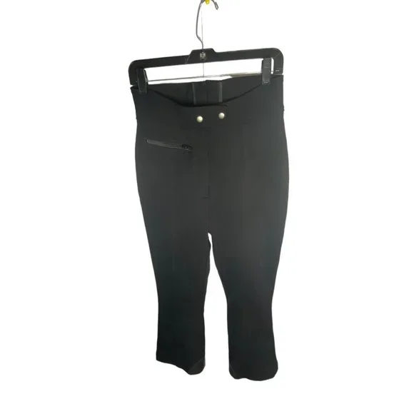 Sportcaster Vintage Black Ski Pants Wool Nylon Stretch 10 High Waist Slimming - Picture 9 of 9